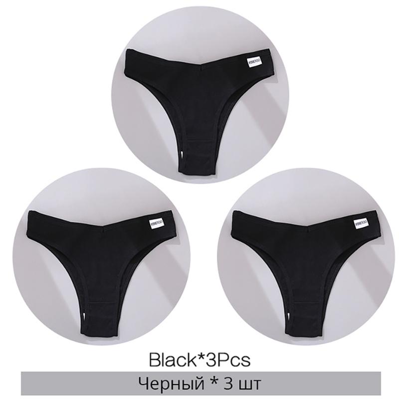 FINETOO 3 шт./компл., женские хлопковые бразильские трусики M-XL, удобные стринги, нижнее белье, женские трусы-бикини, сексуальные трусики с низкой посадкой для девочек с Т-образной спинкой