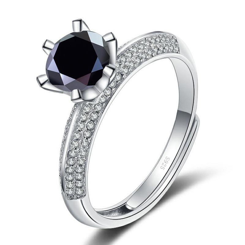 Bague Ringen Роскошное кольцо с бриллиантом из муассанита цвета D 1 карат, женское кольцо из стерлингового серебра S925, ювелирные украшения для свадьбы, регулируемый размер