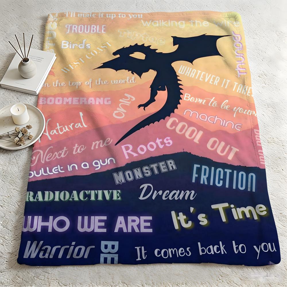 music IImagine Dragonss Throw Warm Soft Flannel Blanket Multiuse for Sofa Bed Camping Travel Nap