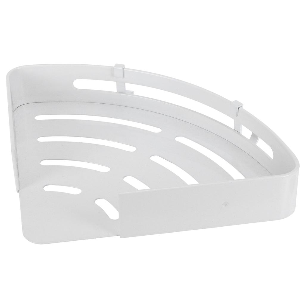 White Toilet Triangular Basket Hotel Bathroom Single Layer Aluminum Shelf for Bathroom