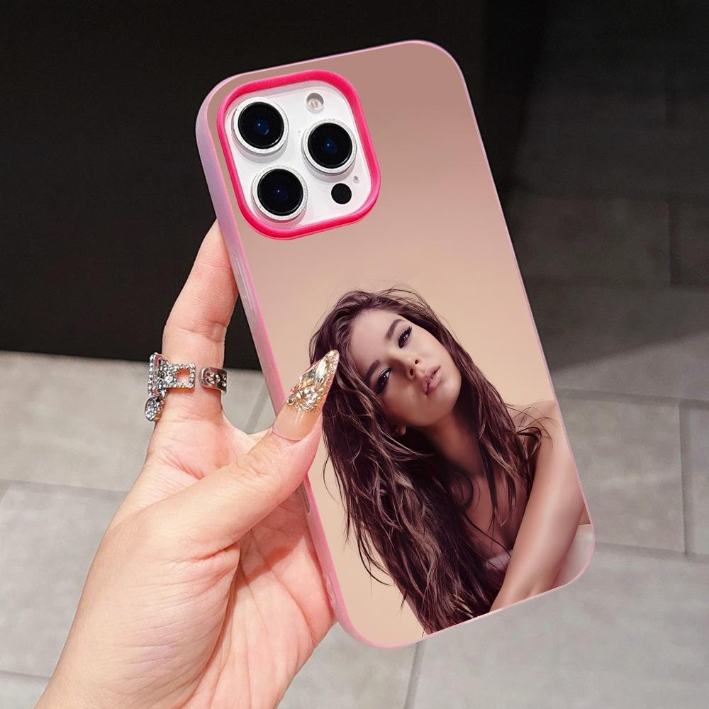 Hailee Steinfeld Jelly Double layer Rose Red Mobile Phone Case for iPhone 17 16 15 14 13 12 11 Air Pro Max Plus Protective