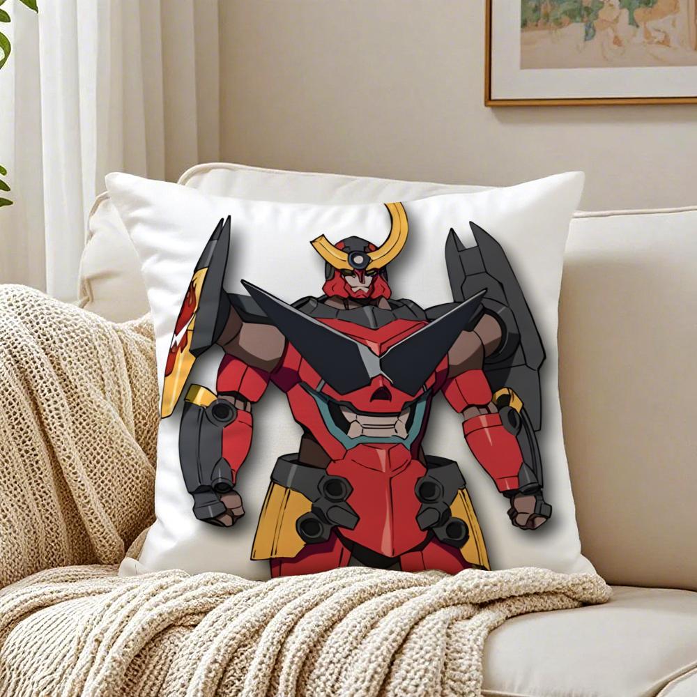 Чехол для подушки с принтом аниме M-Mecha Gurren Lagann Наволочка Противопылевой клещ Декор Гостиной Дивана Подушка Комната