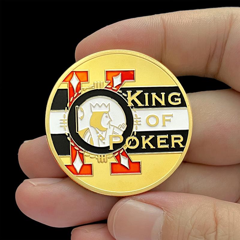 POKER Commemorative Badge, Chip K Poker Press, Metal Badge Commemorative Badge, Game Prop, Creative Toy