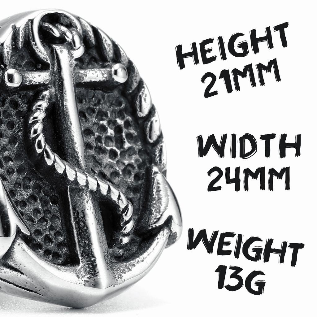 Кольцо в стиле ретро с якорем из нержавеющей стали 316L, мужские кольца, штурман, капитан, руль, скала, для байкера, мужчины, парня, ювелирные изделия, лучший подарок