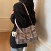 Зимняя Колледж Ветровка Клетчатая Сумка Женская 2025 Новая Сумка-тоут Повседневный Рюкзак Большой Вместимости