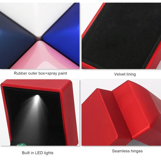 Светящаяся шкатулка для колец со светодиодной подсветкой Компактная портативная мягкая подкладка для помолвочных колец Ювелирные изделия