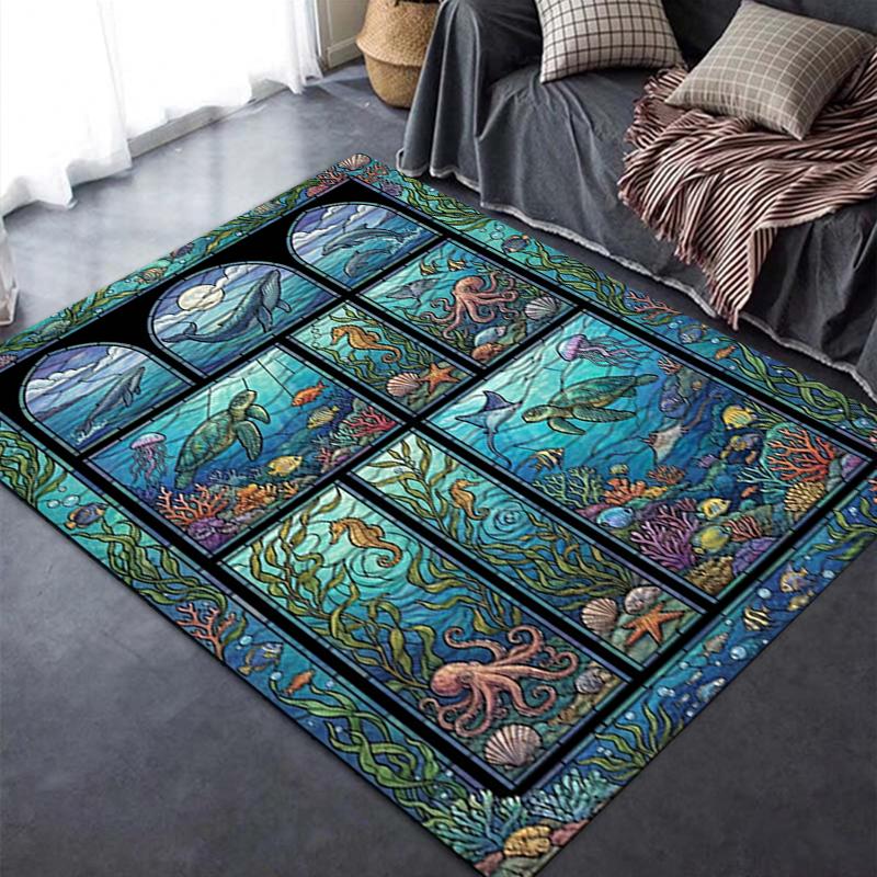 2025 New Ocean Carpet Rug for Living Room Bedroom Home Sofa Decoration,Kids play Non-slip Floor Mat102