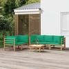 VidaXL Garden Lounge Set 6 Pcs with Cushions Green Bamboo 3155154