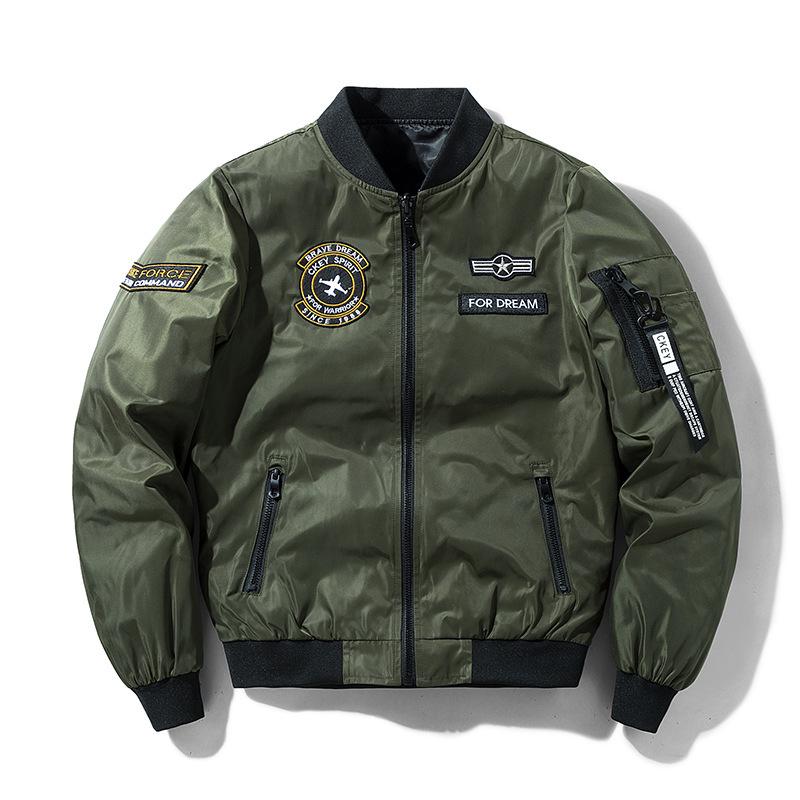 Мужская куртка Cross-Border MA-1 Flight Jacket - новая повседневная вышитая модная бейсбольная куртка с воротником