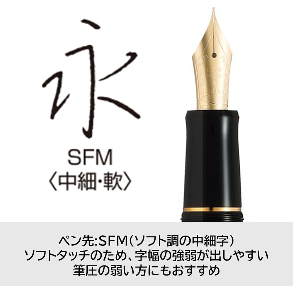 PILOT Custom 74 SFM Мягкое Тонкое Тонкое Среднее (Мягкий Средне-тонкий) Черный Черный FKKN12SRBSFM Перо 14K Pilot