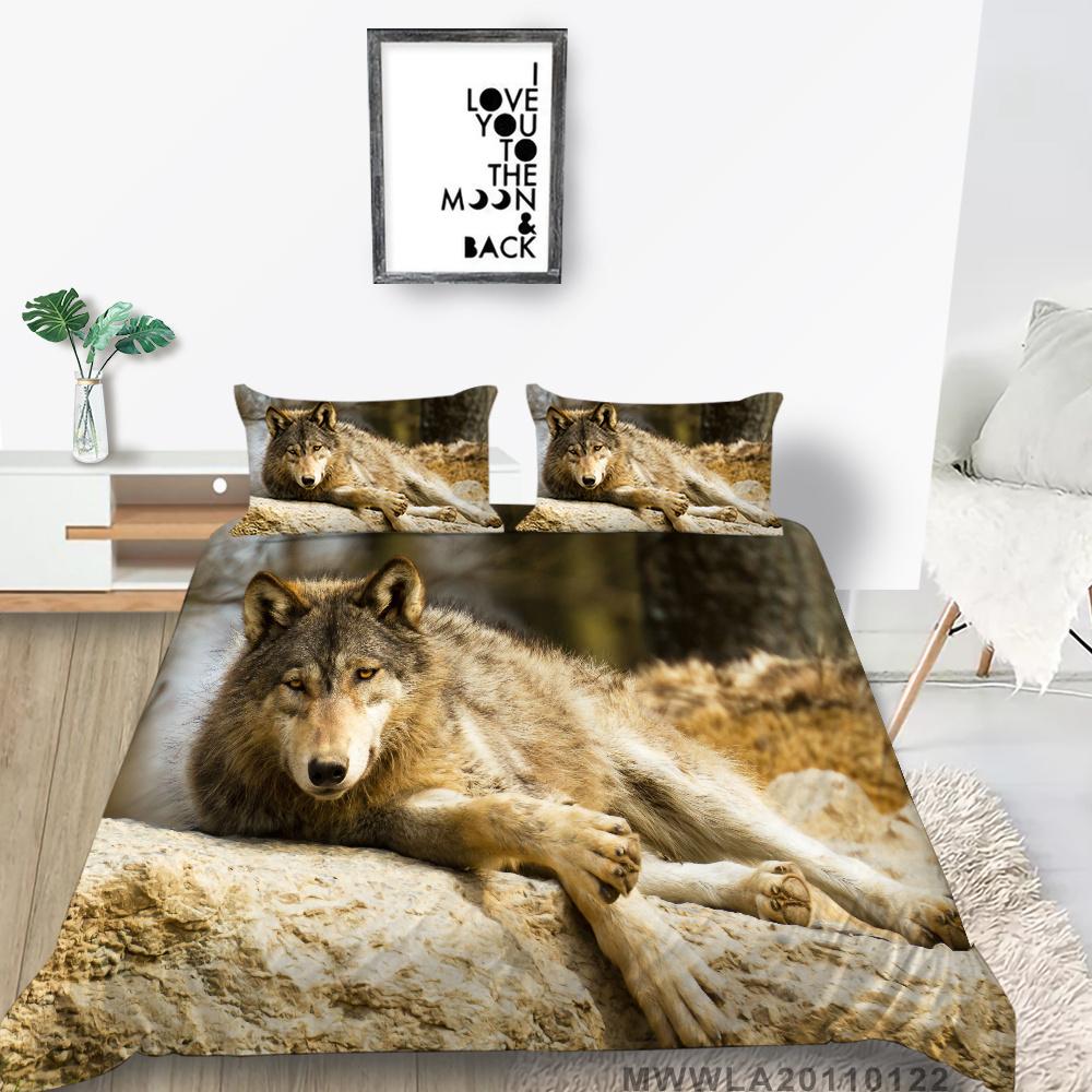 2023 Новый стильный комплект постельного белья с принтом волка, пододеяльник с животными, чехол для кровати, Высококачественная наволочка, крутой мужской комплект постельного белья, комплект постельного белья королевского размера, чехол