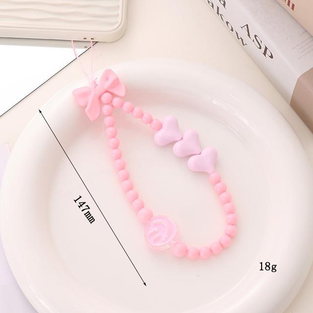 Простые облачные цветы, акриловая цепочка для телефона из бисера, ремешок ярких цветов с бантом и узлом-тюльпаном, чехол для телефона, веревка, ювелирные аксессуары для женщин