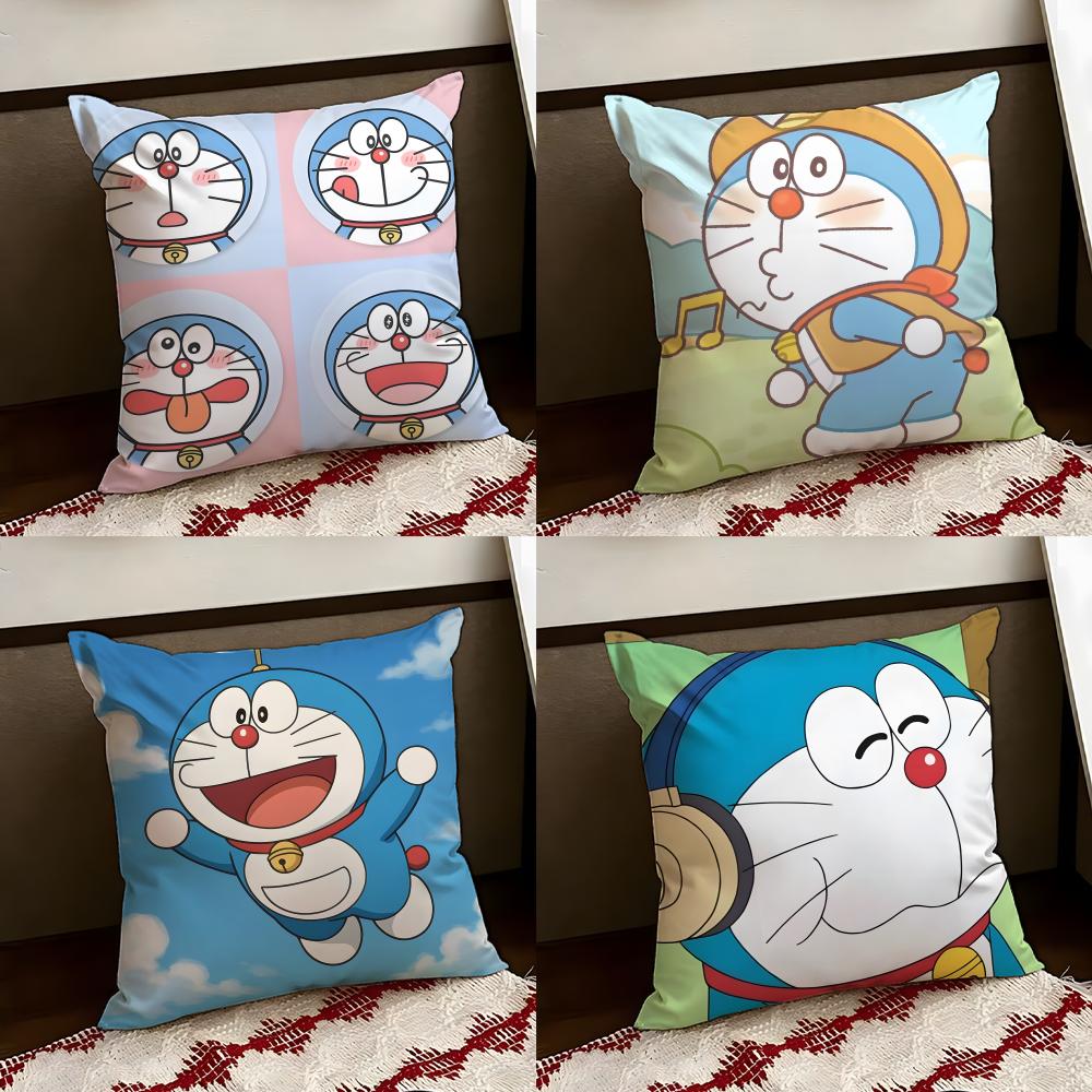 Anime DDoraemonS Cushion Cover Reversible Soft Durable Pillow Cover Home Car MultiScene Use for Daily Comfort