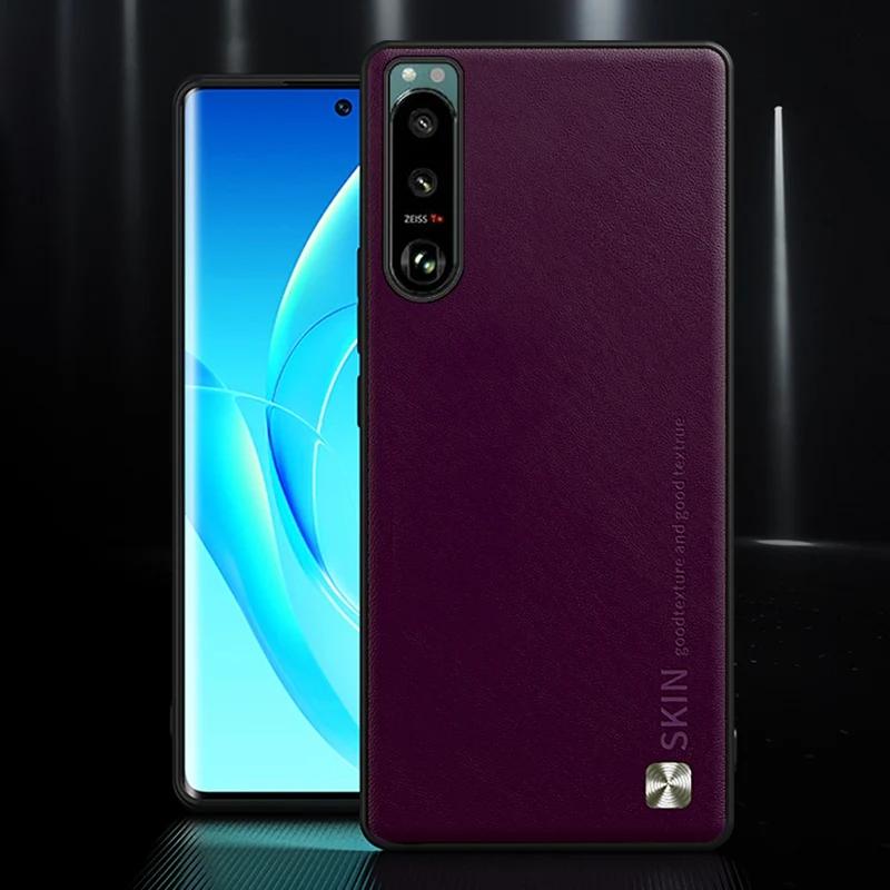 Роскошный чехол из искусственной кожи для телефона Sony Xperia 1 5 III, задняя крышка, матовый силиконовый противоударный защитный чехол для Sony Xperia5 III