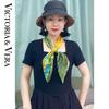 VICTORIA&VERA Retro Mulberry Silk Printed Scarf