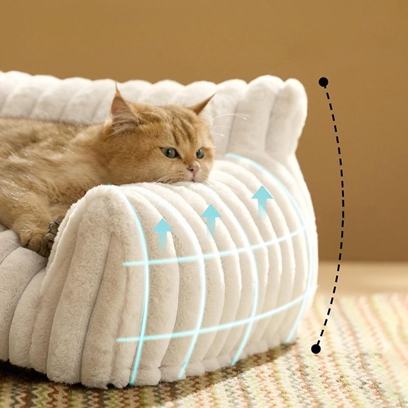 Kennel cat nest universal in all seasons removable and washable grid wavy warm cat sofa pet cat bed