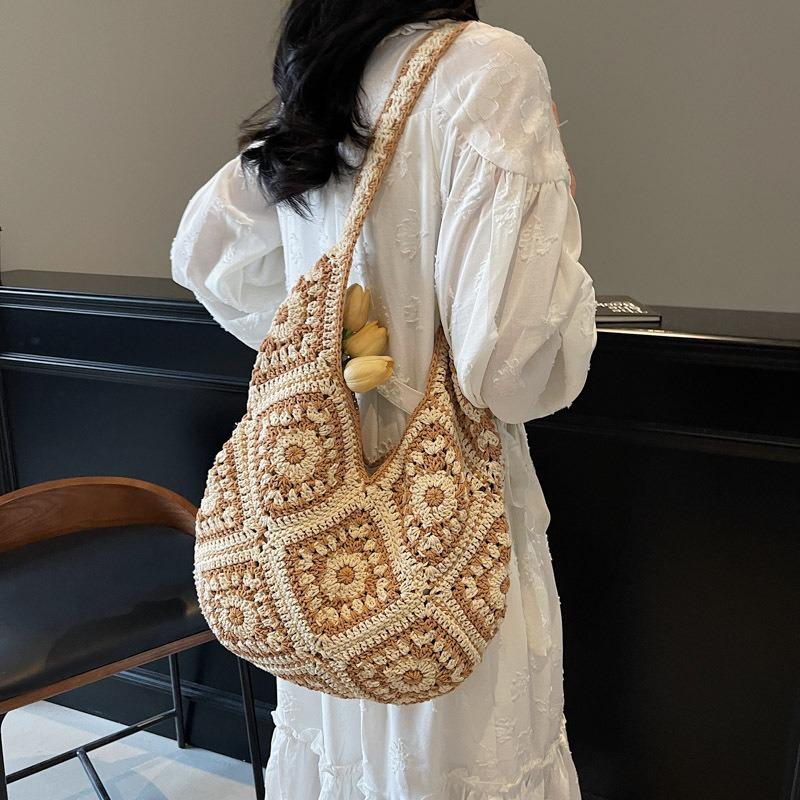 Сумка большой вместимости женская новая модная универсальная литературная плетеная соломенная сумка для морского отдыха пляжная сумка