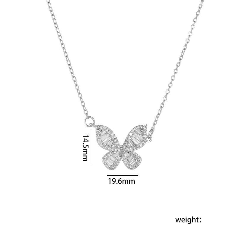 High Grade Butterfly Zircon Tassel Pendant Necklace Stainless Steel Fashion Geometric Choker Jewelry Party Gifts For Women Girls