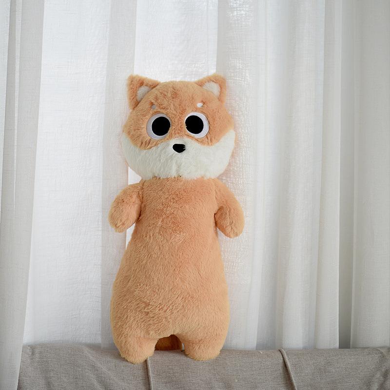 Puppy dog long throw pillow plush toy doll Shiba Inu Bull Terrier doll girl soothing doll