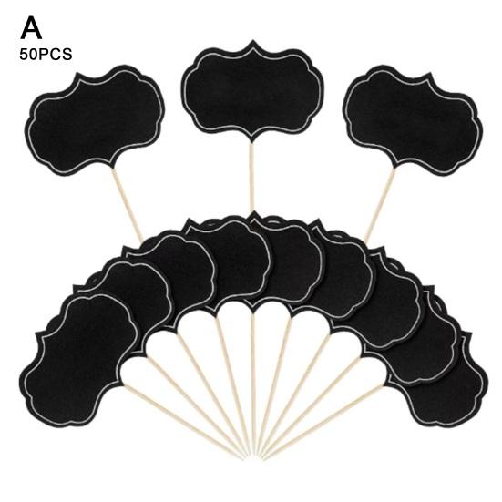 50 шт., таблички для торта, мини-доска, пищевые таблички, украшения для дня рождения, маркеры для сыра, топперы для кексов, этикетки для благословения торта