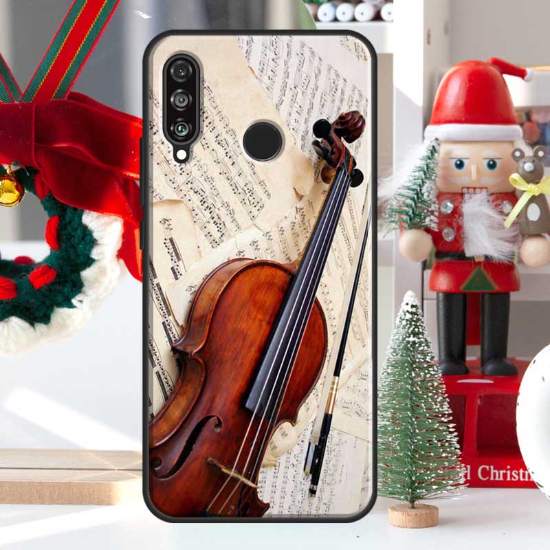 Elegant Wooden Violins Bow Music For Huawei Nova 7i 8i 11i 12i 12s Y73 Y70 Y90 Y60 Y72 Y61 Y91 9 10 SE P30 Pro P40 Lite Case