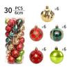 30PCS New Plastic Christmas Balls 6cm DIY Gifts Christmas Tree Ball Ornaments Multicolor Party Supplies New Year