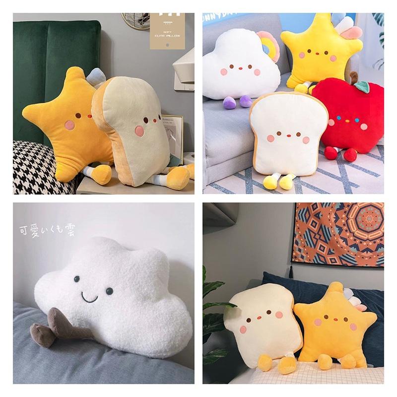 Ultra-soft Crystal Fleece Stuffed Fruit And Bread Plush Toys For Sleeping And Snuggling