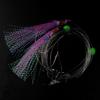 10Bags Shining Fish Skin Bait Sabiki Rigs with Hooks Sea Fishing Pink Yellow Green Flasher Bait Rigs With Barrel Swivel Herring