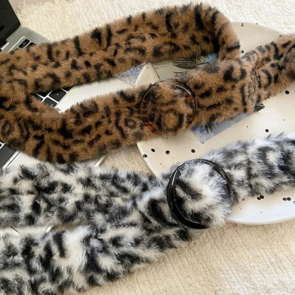 Пояс из ПУ кожи с мехом, Пушистый пояс из искусственного меха, Плюшевый ремень, Винтажный пояс Y2K, Повседневный