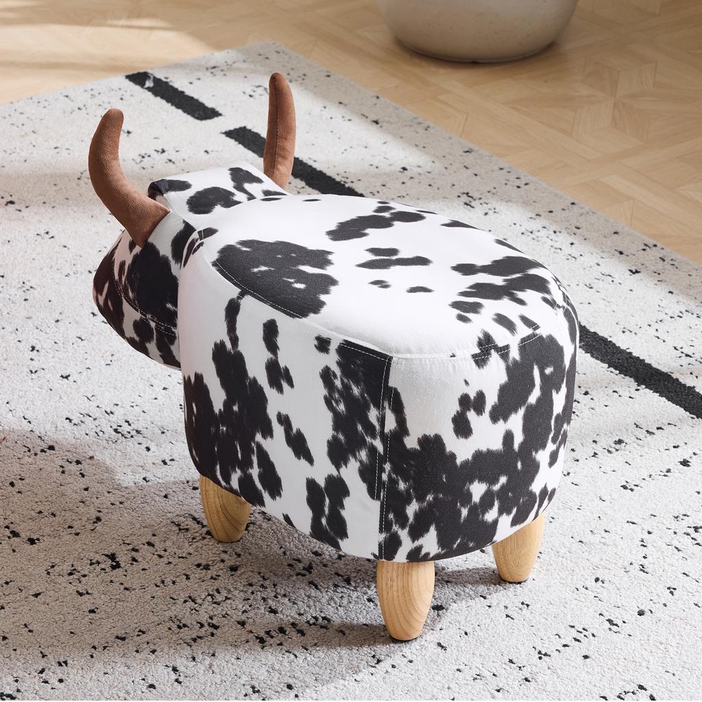 Universal Pet Foot Stool for All Seasons, Also Shoe-Changing Stool, Solid Wood Legs, Suitable for Home Decoration, Black and White
