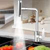 Hot Cold Single Hole Waterfall Kitchen Faucet 360°Rotating Swing Arm Faucet  Sink Tap