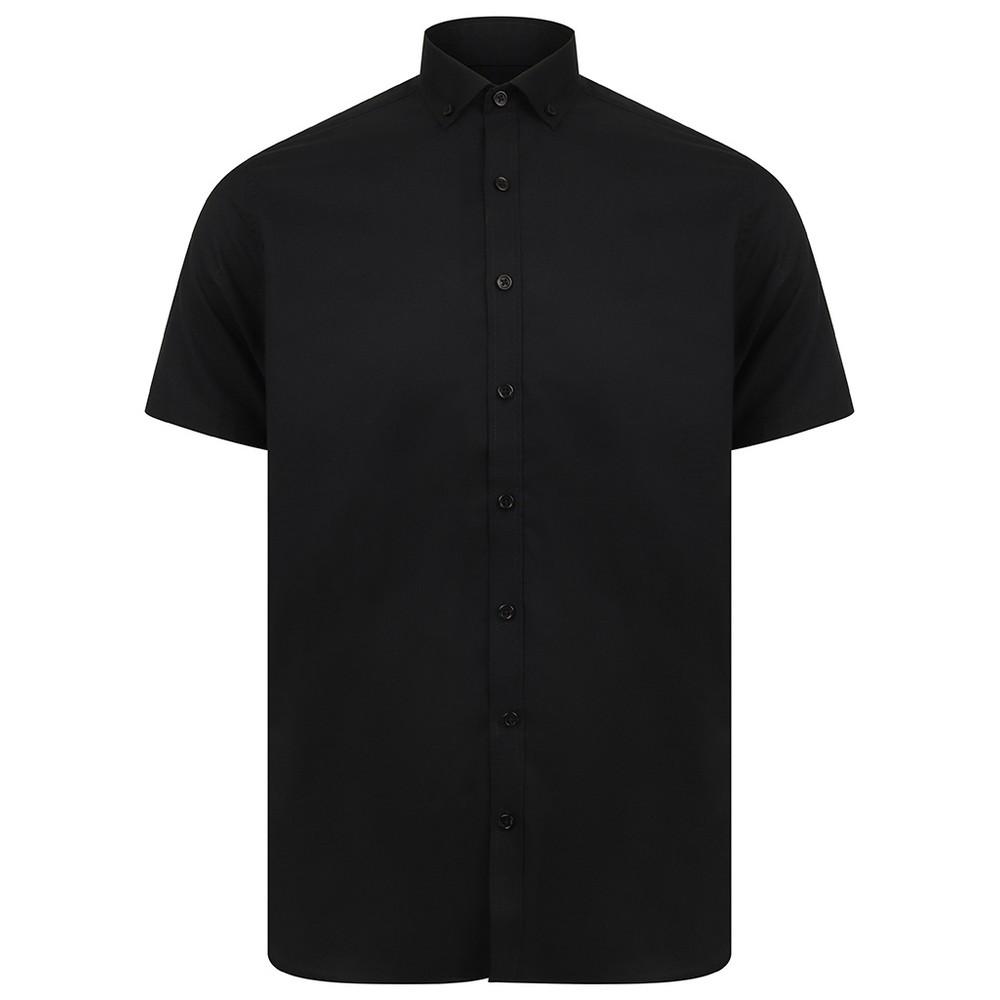 Henbury Mens Modern Short Sleeve Oxford Shirt