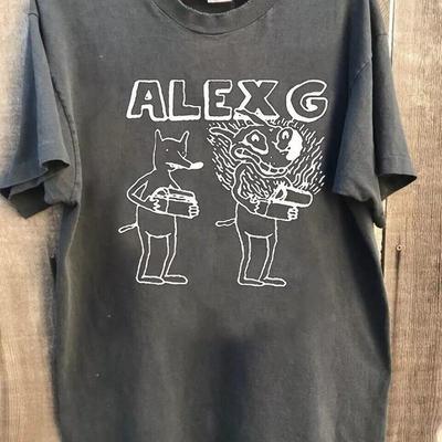 Перепечатка 90-х Alex G Классический стиль Угольно-серая футболка S 5XL