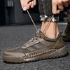 Кроссовки мужские 2025 осень новые кожаные туфли на мягкой подошве мужские полностью ручной работы универсальные повседневные мужские туфли большого размера 4546