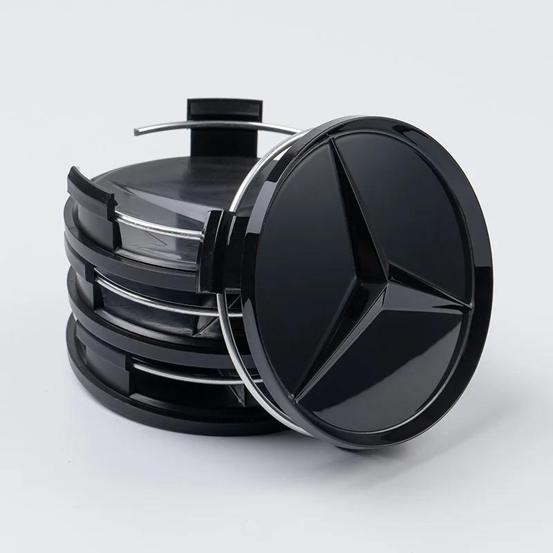 New 4 Pieces/Set Mercedes Benz AMG Wheel Center Hub Caps 75mm Diameter with Embossed Benz Emblem Tire Rim Covers for W203 W206 W220