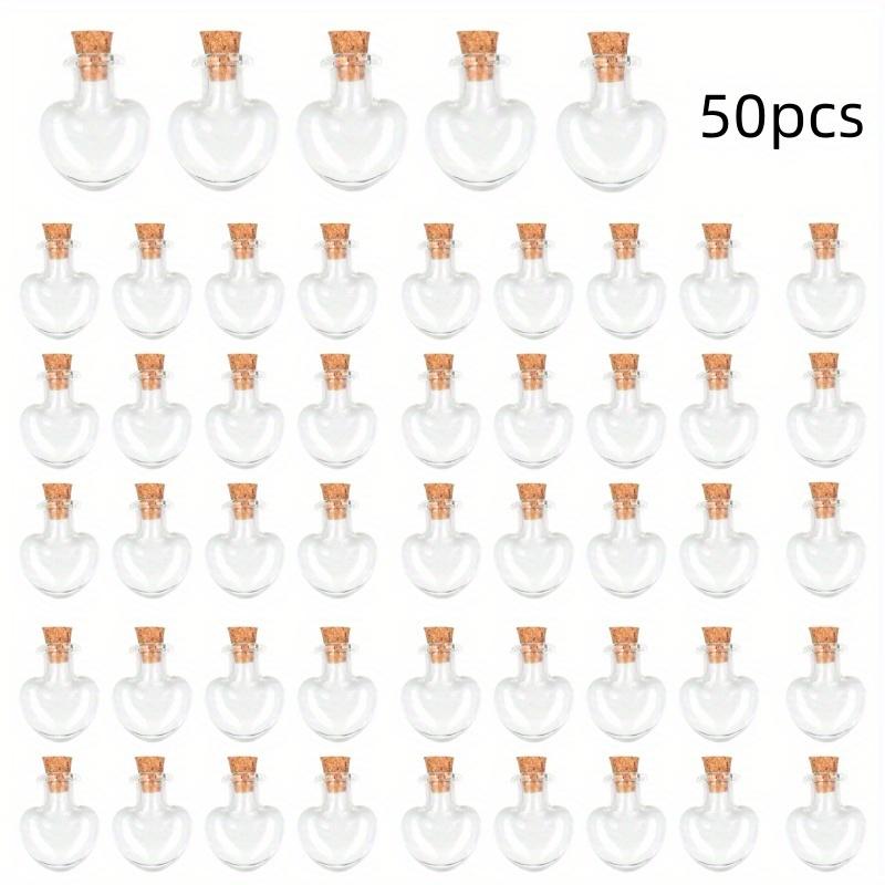 50/100 шт. Мини-бутылочки из стекла в форме сердца с пробками 2 мл Прозрачные контейнеры овальной формы в виде сердца для хранения образцов Декор для дома