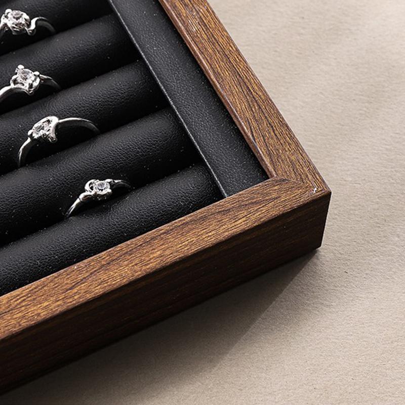 1шт лоток для ювелирных изделий большой емкости ореховая коробка дисплей кольца и ожерелья дисплей лоток торговый прилавок много стилей