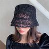 Летние женские шляпы от солнца в корейском стиле, шляпа рыбака, полая, с цветком, повседневная, женский уличный головной убор для путешествий, новый кружевной головной убор-ведро