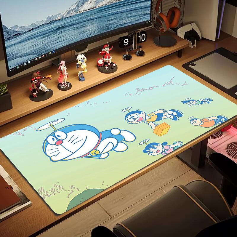 Doraemon3 Print Cushion Non-slip Laptop Tablet Big Mousepad XXL Mat Mini PC Playmat With Lock edge