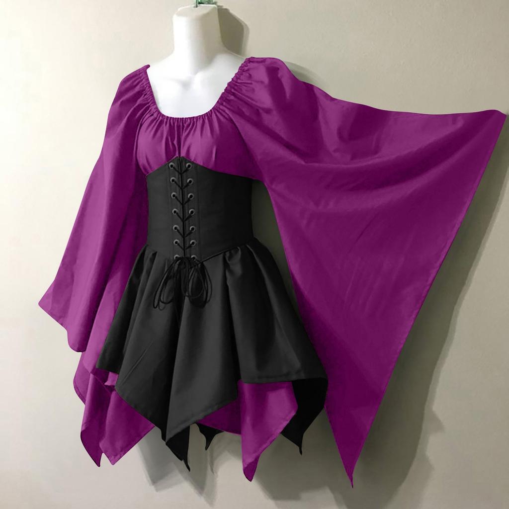 Женское модное винтажное платье с длинным рукавом, вечернее вечернее вечернее платье для косплея