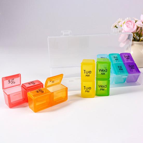 Органайзер для таблеток, ящик для хранения, большая вместимость, несколько отделений, не содержит бисфенол А, еженедельная организация, прозрачный материал, контейнер для таблеток, органайзер для таблеток