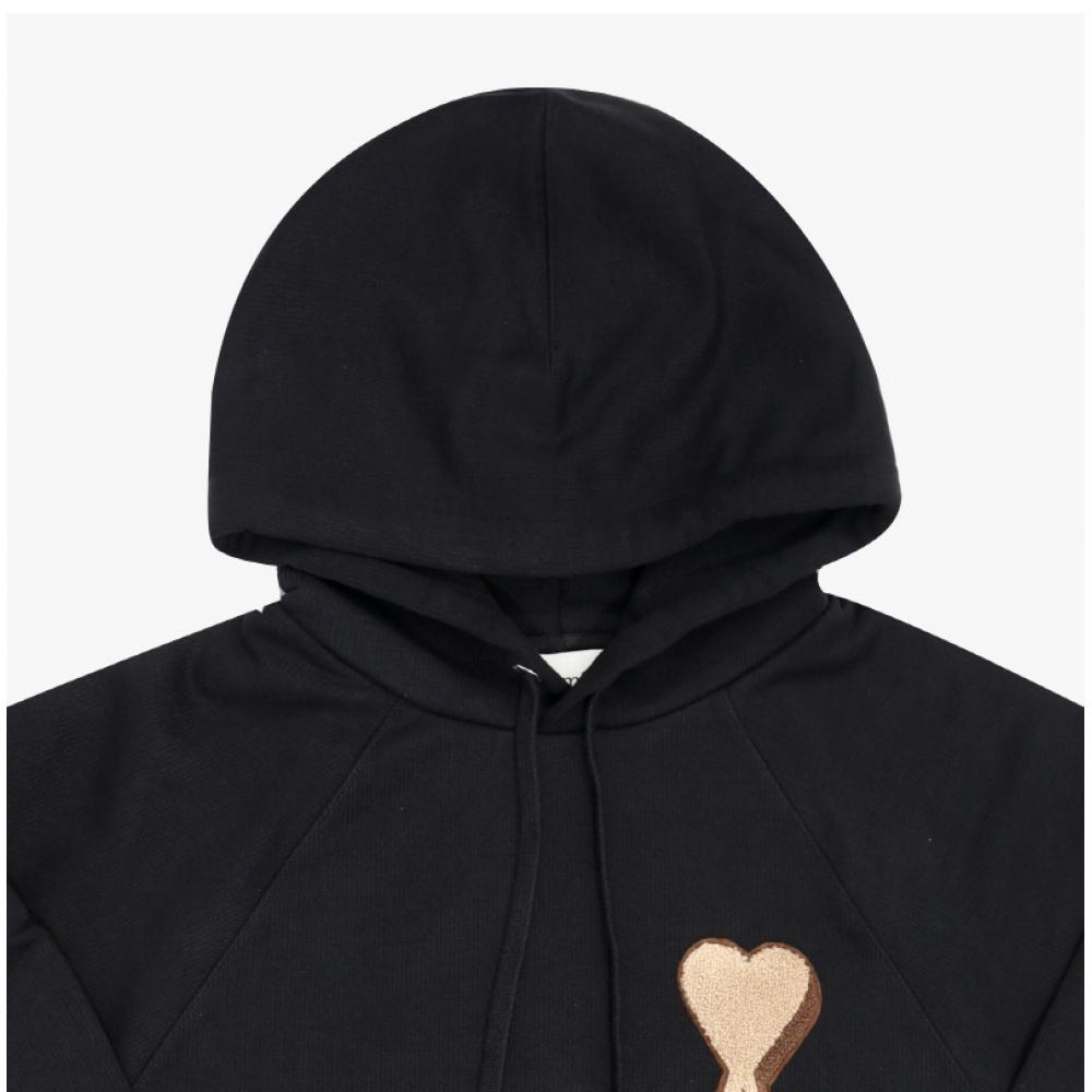 Ami Usw770 Big Heart Logo Terry Patch Hoodie 747 001