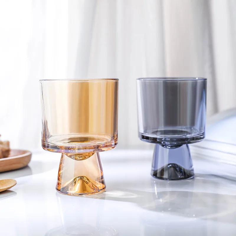 Креативные стеклянные стаканчики с высокими ножками, изысканные стеклянные стаканчики для мороженого, йогурта, домашнего завтрака, овсянки, молока