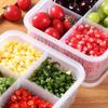 4 Grids Food Fruit Storage Box Compartment Refrigerator Freezer Organizers