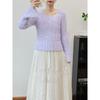 Autumn and Winter New Plush Soft Waxy Short Knitted Sweater Top Sweet Gentle Wind Long Sleeve Sweater Pullover Woman