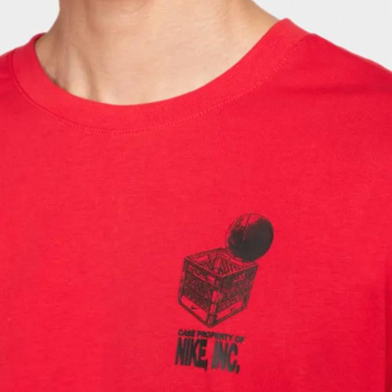 Nike Футболка с геометрическим узором и принтом, круглым вырезом и короткими рукавами, мужские топы, университетский красный DR7638-657