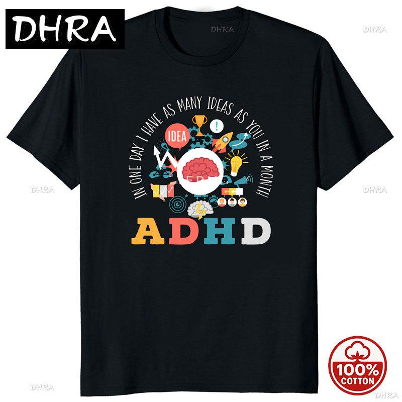 Fun Unisex Cotton Summer Tshirts For Brain Neurodiversity Autism Spectrum Disorder And Attention Deficit Hyperactivity Disorder