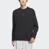 Adidas Solid Color Logo Sports Casual Comfortable Crew Neck Long Sleeve T-Shirt Men Tops Black IY8032