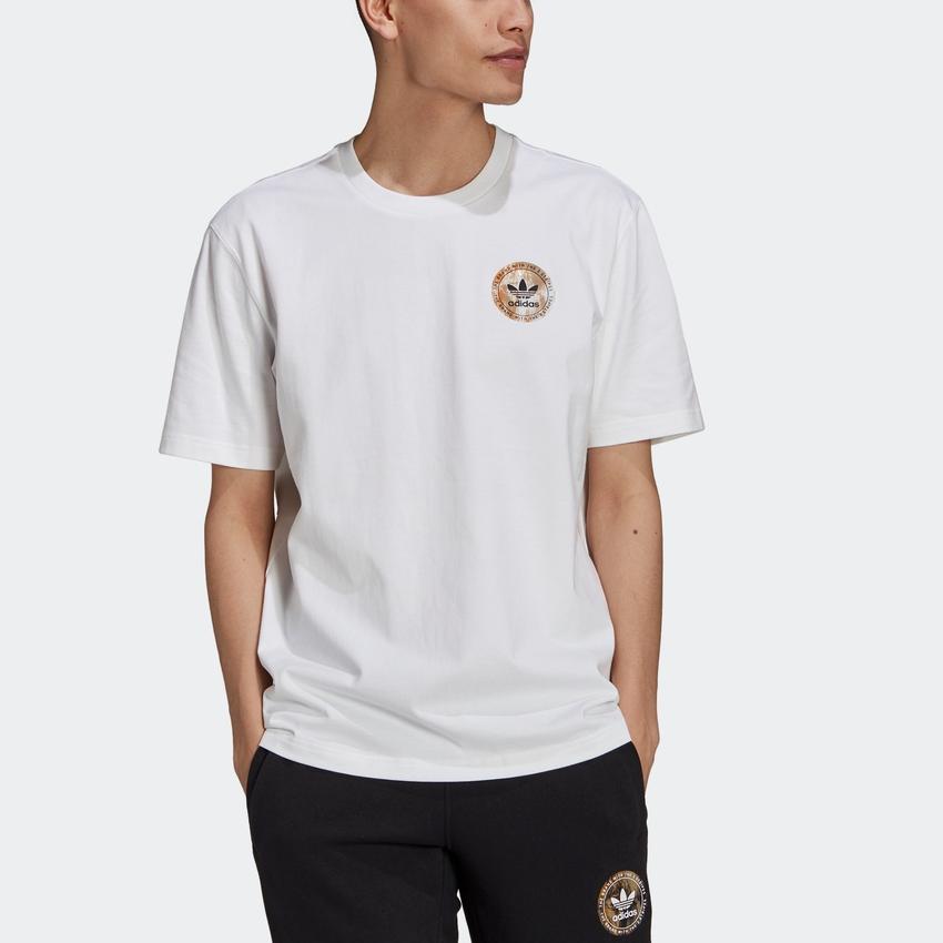 Adidas Мужские футболки Originals Artist Tee Ss с принтом на спине, белые HA4704