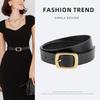 Women's Black Belt Genuine Leather Versatile Pin Buckle Fashionable Casual Japanese Buckle Belt Trendy Decorative Belt Women